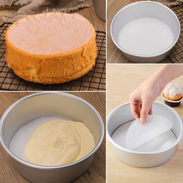 Bakepapirfore, sett med 100 stk, non-stick bakepapirfore, 18 cm