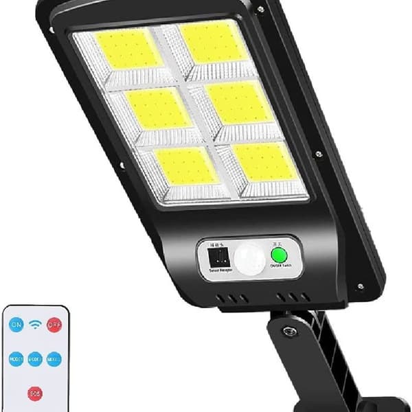 Utendørs solcellelys, 6000LM LED solgatelykt flomlys bevegelsessensor 3 mod