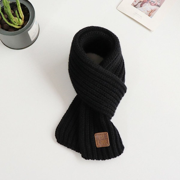 Vinter babyscarf höst vinter ull halsduk svart