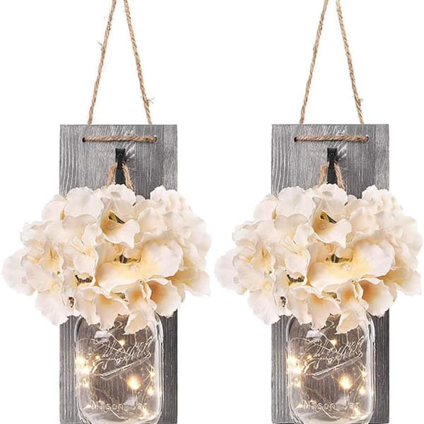 2 Rustika Mason Jar String Lights, Silkeshortensior och LED String Lights KLB