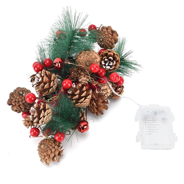 2m lang julelys, 20 LED, 8 lysmoduser, varmt lys, batteri KLB