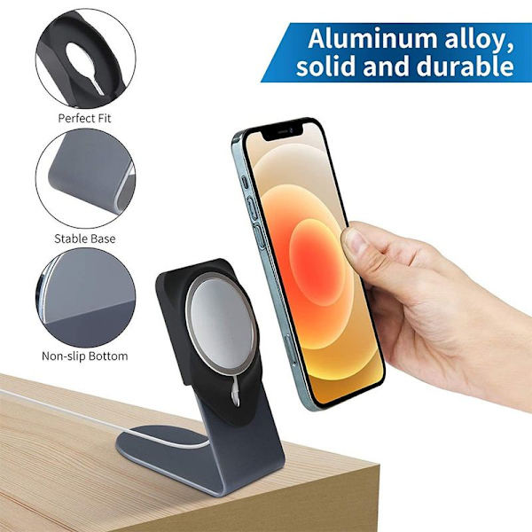 Stativ for iPhone 12, holder, mobiltelefonholder for skrivebord grå