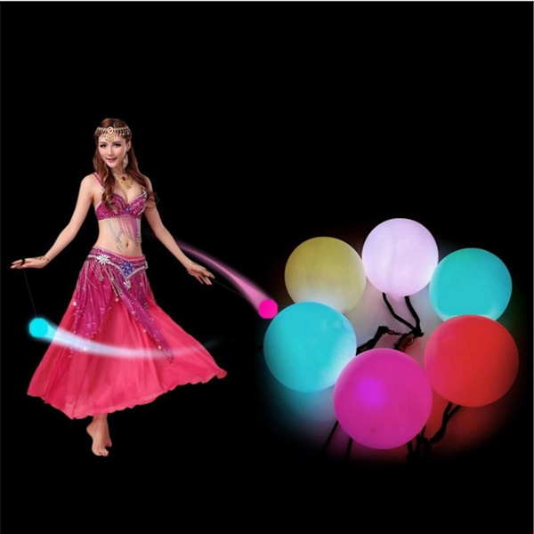 Noctilucent Poi LED monivärinen valopallo Firetoys-laukulla KLB