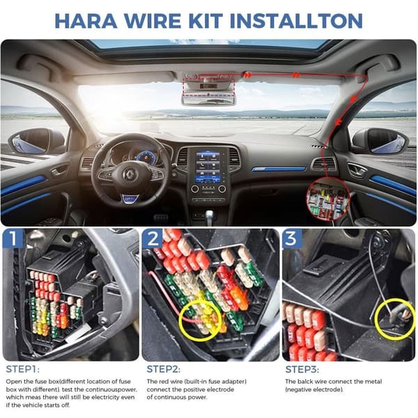 Dash Cam Hardwire Kit Mini USB Hard Wire Car Charger Cable Set 5V KLB:lle