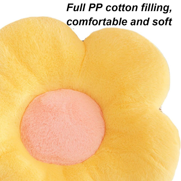 Blomsterkudde, blomformad kudde, kudde, gul kudde