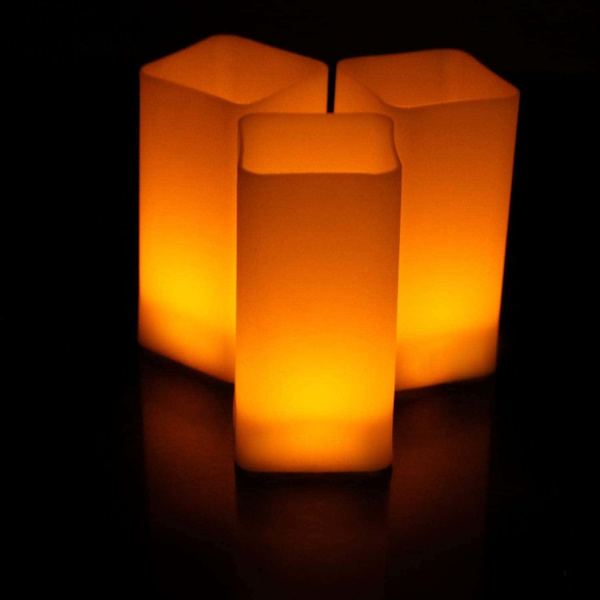 12 Blinkende Flammeløse LED Lys - Varm Hvid - Jule Halloween Dekorationer (L)