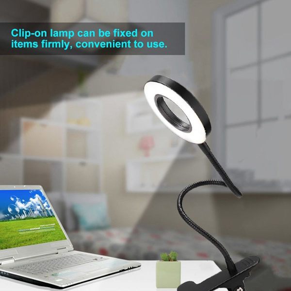 Himmennettävä 360 asteen joustava pidinlamppu USB-sisävalaistuksella työpöydälle KLB