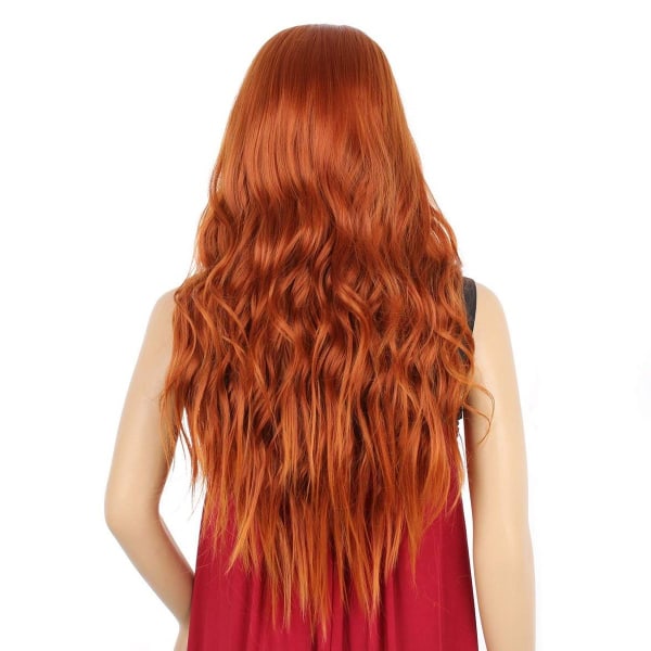 Brown long curly wig for women