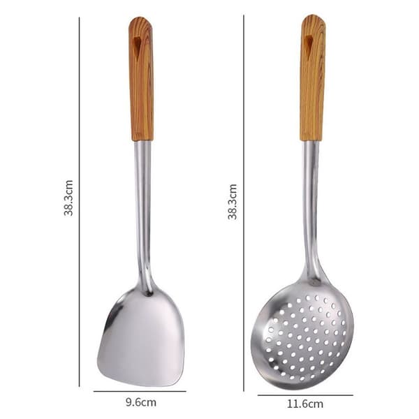 Rostfritt köksredskap set-2 matlagningsspatlar + sil