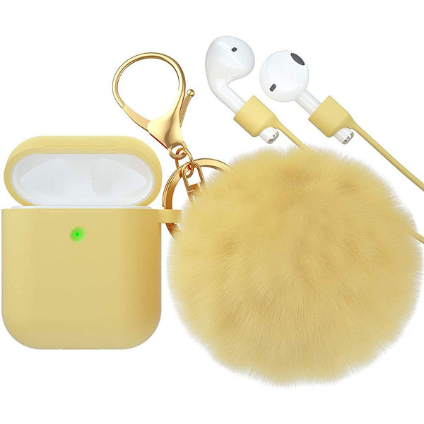 Airpod-fodral, silikon Airpod-fodral med gult