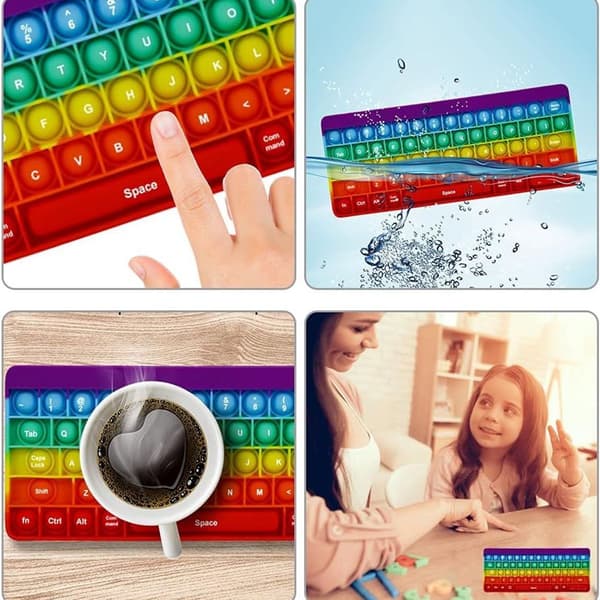 Pop It Fidget, Tryk Pop Boble Fidget Sensorisk Regnbue KLB
