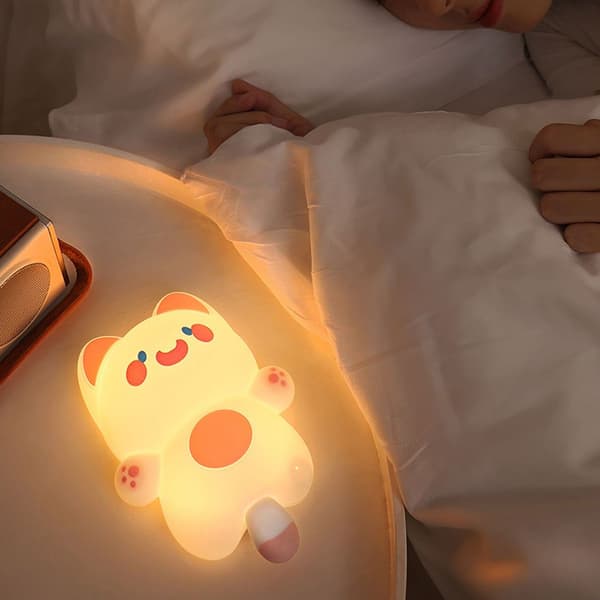 Kat Natlampe Multicolor Silikone Blød 3 Lysstyrkeniveauer KLB