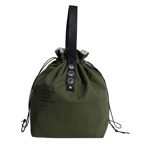 Lerrets Lunsjpose Lunsjveske Bento Tote Bag Gjenbrukbar Lunsjpose Grønn