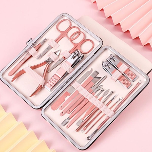 Manikyrset Resväska Mini Nagelklippare Set Pedikyrvård 7020F