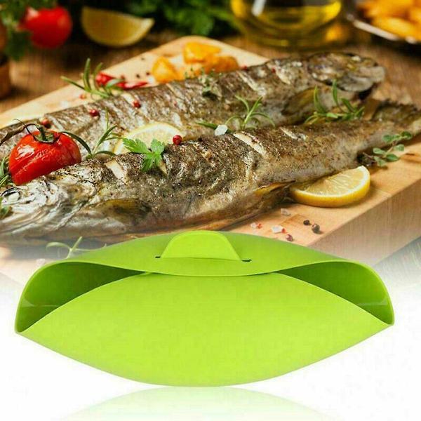 2x Silikonbrödform, hopfällbar skål, ångad fisk skål, silikon Mik
