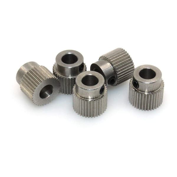 Precisionssprockets för extrudrar - 36 tänder - rostfritt stål - set om 10 - 1,75 mm & 3 mm