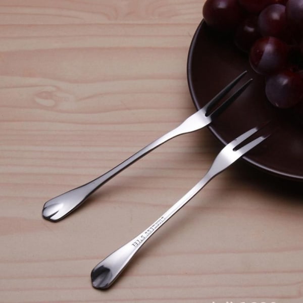 Mini rustfritt stål gaffel, frukt og dessert gaffel (12 stk)