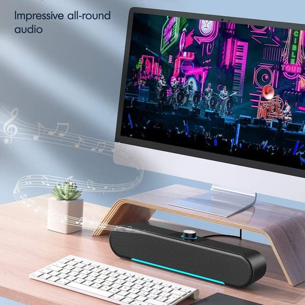 Computerd højttalere, kablet computer-soundbar, stereo USB strømforsyning