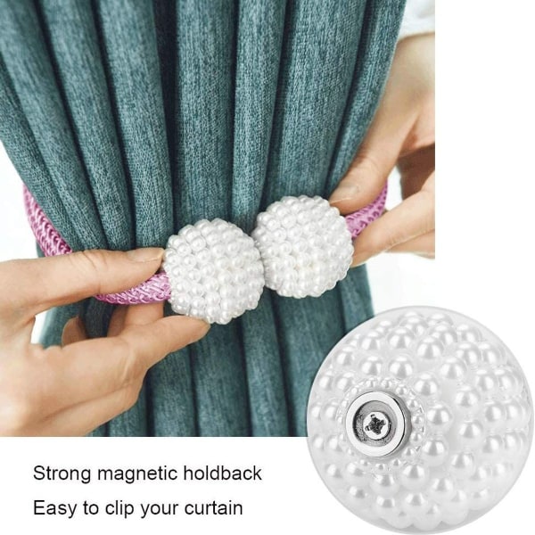 Sæt med 2 magnetiske bindebånd til små tynde eller gennemsigtige gardiner