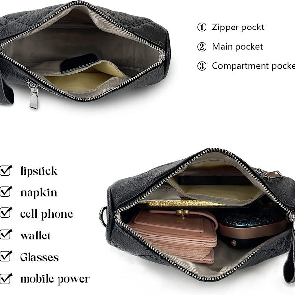 Naisten olkalaukku, pieni leveä olkahihna, crossbody-laukku, vyölaukku