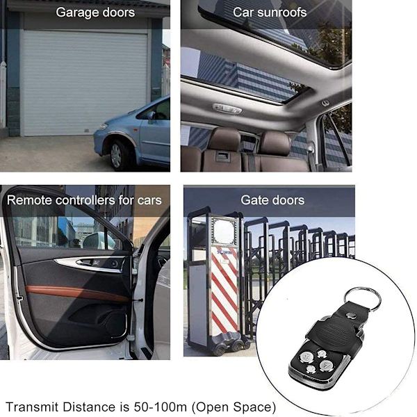 Fjärrkontroll [1 st] Elektrisk fjärrkontroll för garageport Universal fjärrkontroll
