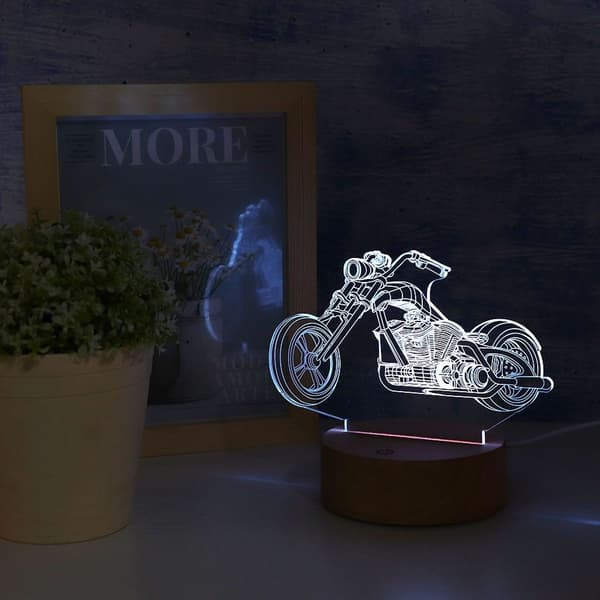 3D akrylpanel, fargerikt LED nattlys, USB strømforsyning KLB