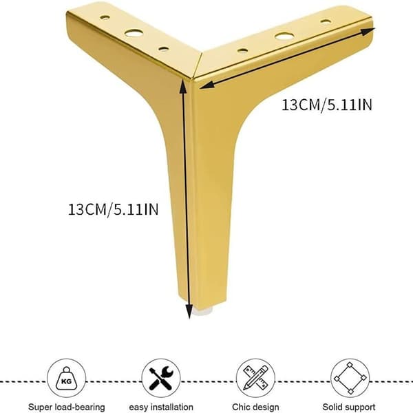Möbelben i 4 delar, guld, bordsben KLB