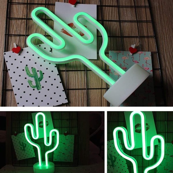 LED Neon Light Sign Wall Decor Night Light USB/Battery Operated Neon for Christmas Birthday Gift Party Kids Living Room Wedding Decoration(Cactus)B