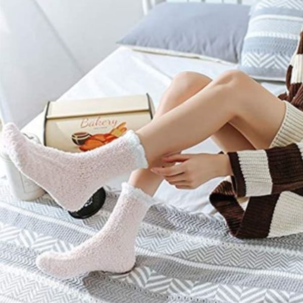 Dam Fuzzy Socks Tofflor Vinter Fluffig Mysig Stuga Varm Mjuk KLB