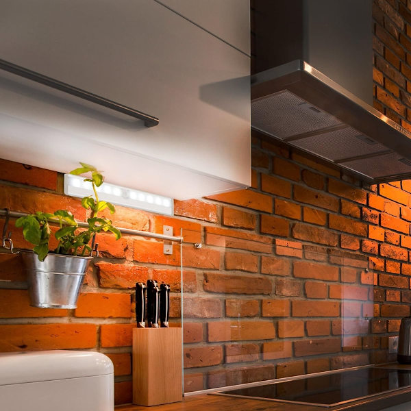 Set med 2 LED-nattlampor med rörelsesensor, skåpsbelysning, LED-remsor, KLB