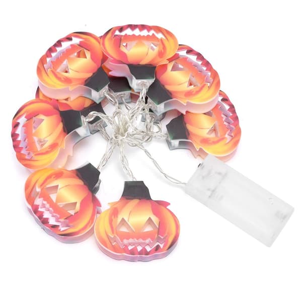 10 LED hule græskar lyskæde til indendørs og udendørs Halloween KLB