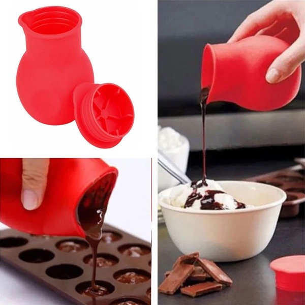 Silikon Choklad Smältdegel Smör Värme Mjölk Pourer Kanna Form