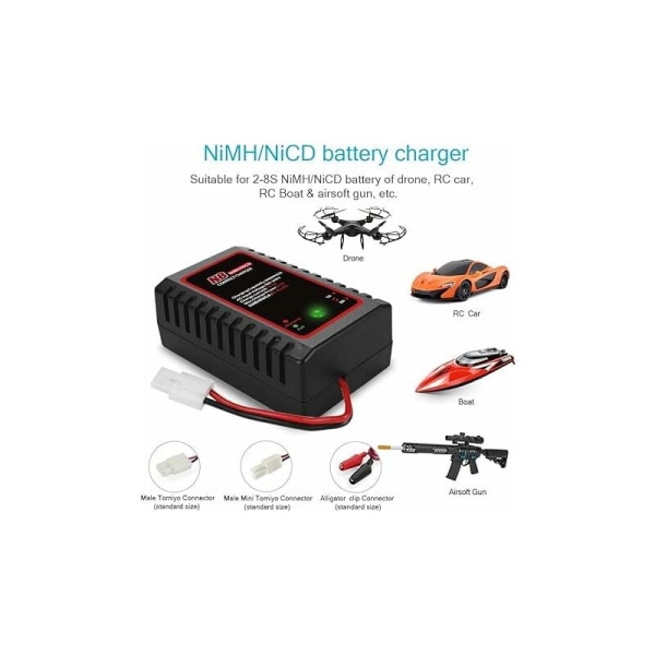 Nimh/Nicd batterilader for 2-8s batterimoduler med standard kontakt/Tamiya 1000mA/2000mA Mini Rc-lader for Rc-hobbyer KLB