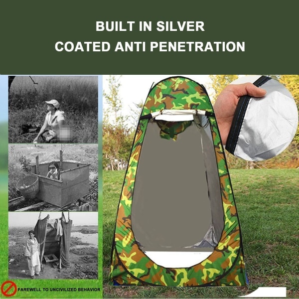 Pop Up Tält 75'' x 47'' x 47'', Camouflage Sekretess Tält, Utomhus Dusch Tält, fa KLB