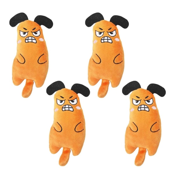 Pakke med 4 kattemynteleker Kattemusleketøy Kattemolar Orange KLB