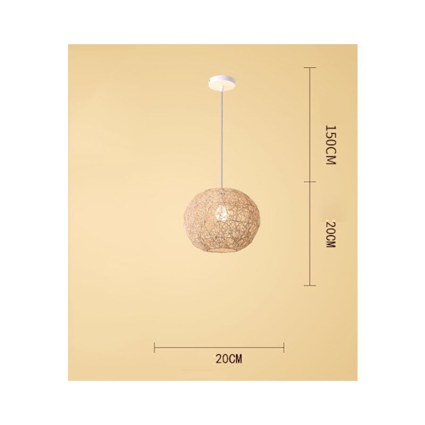 Rattan-hänglampor - Handgjord hängande lampa med glödlampa - Dekor för hem, sovrum Ø20cm KLB