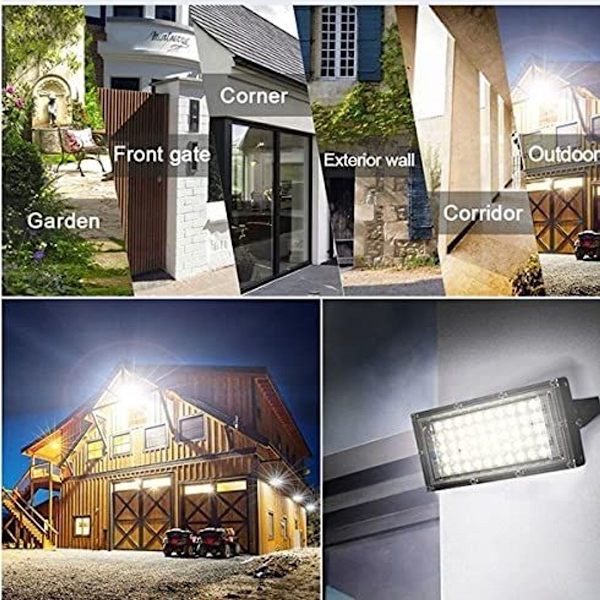4-pack med ultrakraftiga IP66 vattentäta LED-strålkastare för utomhusbruk, G
