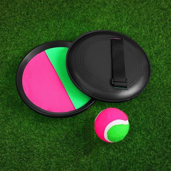 Tarrakuulapeli Catch Ball -setti - 2 mailaa + 1 pallo, lasten ulkoleikit KLB