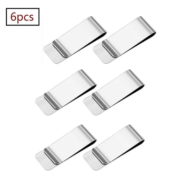 Pappersklämma för pengar, 6-pack pengaklämma silver pengaklämma pengaklämma Mo KLB