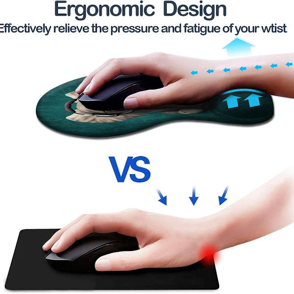 Ergonomisk musmatta med handledsstöd, söt musmatta med