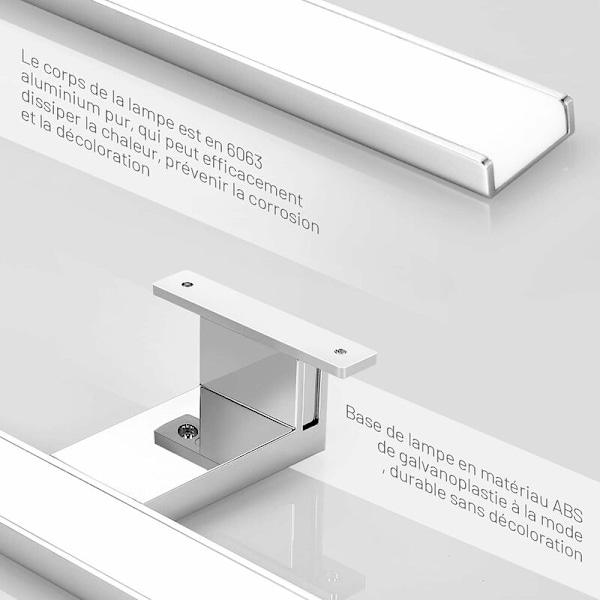 Spegellampa för badrum 4000k, LED-vägglampa 6w 230v & 650LM 30cm, IP44 Vattentät, Neutral Vit Ljusklämma, Energisparande KLB