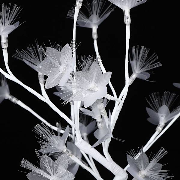 24LEDs vit fiberoptisk blomma träd blomma bonsai ljus KLB
