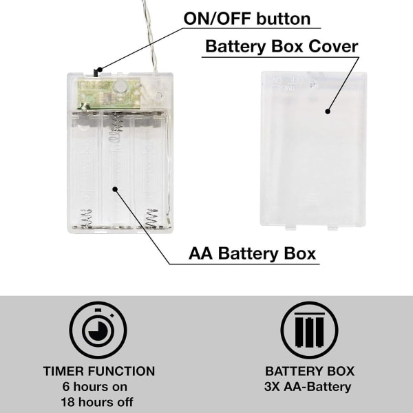 CozyHome Marockanska LED-ljusslingor - 5 meter, med nätkontakt eller batteri KLB