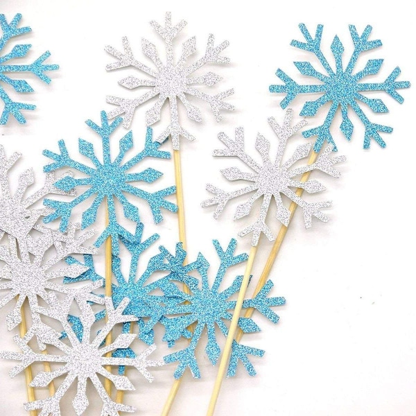20 stk bryllupskake dekorasjon frosne cupcake toppers tannpirkere,