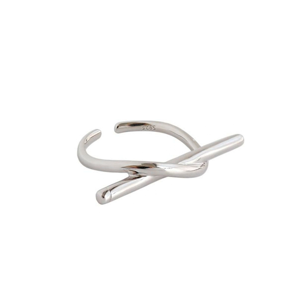 Silverring, oändlighetsknut geometrisk justerbar ring