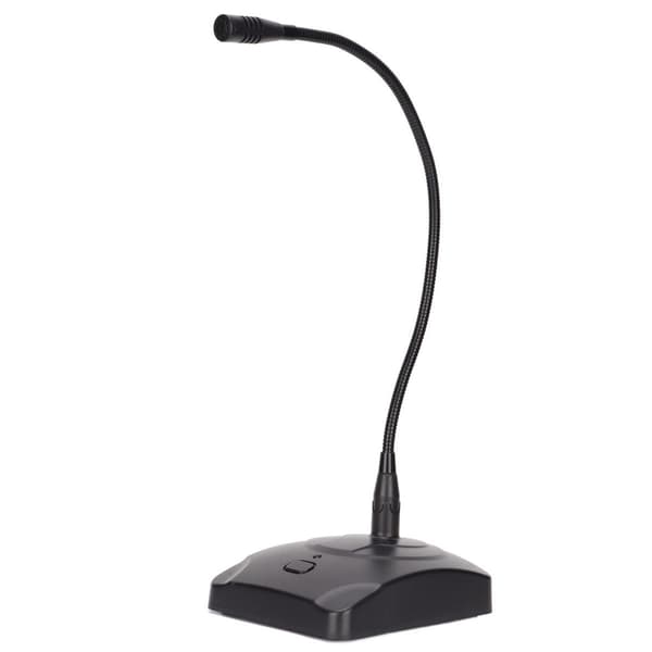 Gooseneck-mikrofon med ledning, justerbar, sort, til skrivebordsmøder, KLB