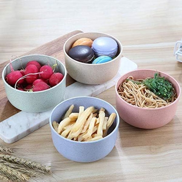 4-piece cereal bowl set made from lightweight wheat straw KLB