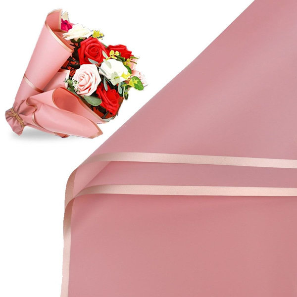 Vattentäta blomsteromslagspappersark, färska blommor, rosa