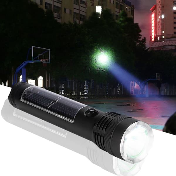 Aurinkokäyttöinen LED-taskulamppu, erittäin kirkas vedenpitävä taskulamppu KLB