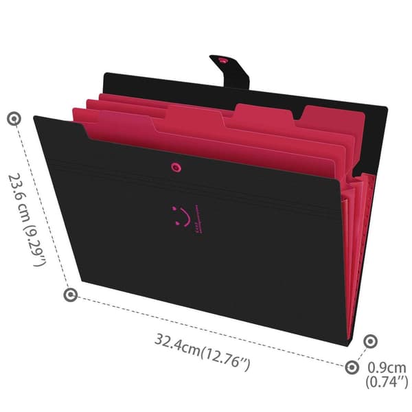 Strekkbar mappe, polypropylen, A4 og brevformat, med 5 rom KLB